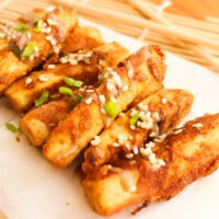 tofu con crema de cacahuete