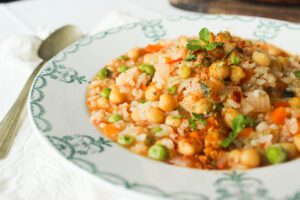 garbanzos y arroz f&aacute;cil
