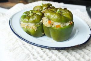 pimientos rellenos arroz veganos