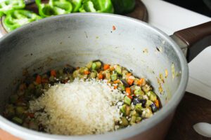 relleno de arroz con vegetales